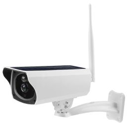 1080P Solar Powered WiFi IP Camera Two-Way Intercom Security Surveillance Camera - White