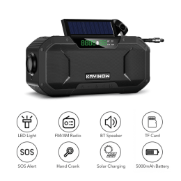 Solar Radio Hand Crank Emergency Flashlight Reading Light AM FM NOAA Phone Charger SOS Alarming Outdoor Survival Power Bank - DF-5801