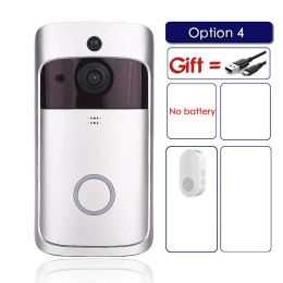 EKEN V5 Smart WiFi Video Doorbell Camera Visual Intercom With Chime Night vision IP Door Bell Wireless Home Security Camera - Option 4 - US plug