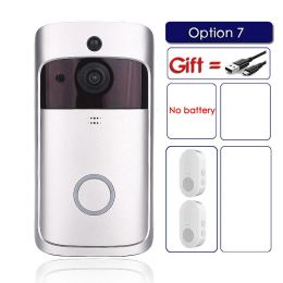 EKEN V5 Smart WiFi Video Doorbell Camera Visual Intercom With Chime Night vision IP Door Bell Wireless Home Security Camera - Option 7 - US plug