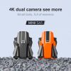 S65 Drone No Camera WiFi Collapsible RC Quadcopter Helicopter Toy-Black-1 Battery - Dual Camera 4K - Orange/3 Batteries