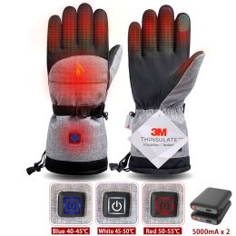 Winter Gloves 3M Cotton Heating Hand Warmer Electric Thermal Gloves Waterproof Snowboard Cycling Motorcycle Bicycle Ski Outdoor - Heating 5000mA