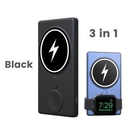 3 in 1 Fast Charging Magnet Power Bank Wireless Charger External Battery Mobile Phone Charging For Iphone|IWatch - Black