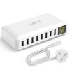 8 Port USB Charger 8A 40W Desktop Charging Station Hub with Quick Charge 3.0 USB Port & LCD Display Compatible to Different Devices  - UK Plug