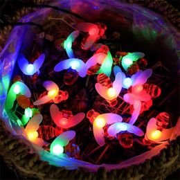 Solar String Lights Outdoor Waterproof Simulation Honey Bees Lamp Fairy Lights with 8 Lighting Decor