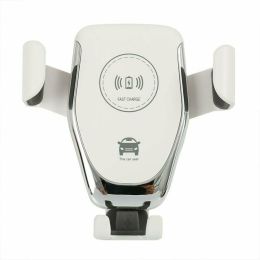 10W Qi Wireless Fast Charger Car Mount Air Vent Mobile Phone Holder Charging Stand Fit For IPhone 12 11 Pro Max Xiaomi Samsung - White