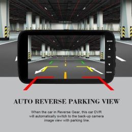 Dash Cam 4" IPS Dual Lens Front+Rear Backup built in 32GB - black