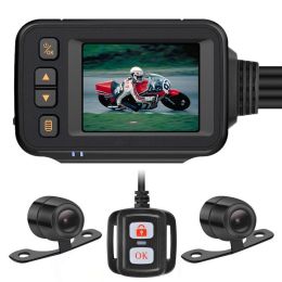MT30 New Motorcycle Dash Cam 1080P Full HD Front Rear View Camera Waterproof Motorcycle Dual-Lens Driving GPS Recorder Box built in 32GB - black