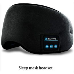 Sleep Mask; WirelessSleeping Headphones Music Earbud EyeMask For Side Sleepers Men; Women Girl Ultra Soft Thin Speakers Cool - Black