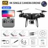 RC Drone Double 4K Wifi FPV HD Camera KY101 Drone Altitude Hold Gesture Mode Long Flying time RC Quadcopter Drone Toys For Boy - Black 4K 3B