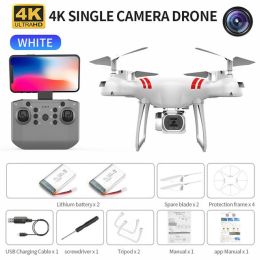 RC Drone Double 4K Wifi FPV HD Camera KY101 Drone Altitude Hold Gesture Mode Long Flying time RC Quadcopter Drone Toys For Boy - White 4K 2B