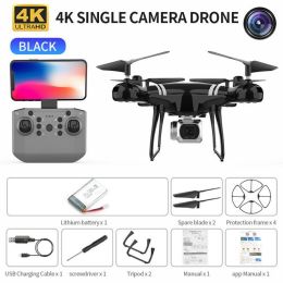 RC Drone Double 4K Wifi FPV HD Camera KY101 Drone Altitude Hold Gesture Mode Long Flying time RC Quadcopter Drone Toys For Boy - Black 4K 1B