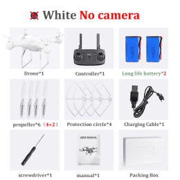 H12 RC Drone FPV Quadcopter UAV with ESC Camera 4K Profesional Wide-Angle Aerial Photography Long Life Remote Control Helicopter - No camera White-2B