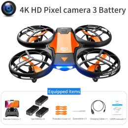 V8 New Mini Drone 4K 1080P HD Camera WiFi Fpv Air Pressure Height Maintain Foldable Quadcopter RC Dron Toy Gift - 4K HD camera 3B8
