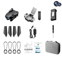 New KY910 Mini Drone 4K Professional HD Dual Camera 2.4G Wifi FPV Foldable RC Quadcopter Aerial Photography Aircraft - Black Dual4K Bag