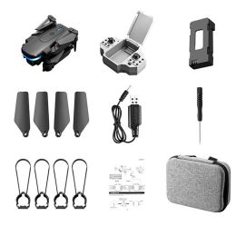 New KY910 Mini Drone 4K Professional HD Dual Camera 2.4G Wifi FPV Foldable RC Quadcopter Aerial Photography Aircraft - Black No Camera Bag