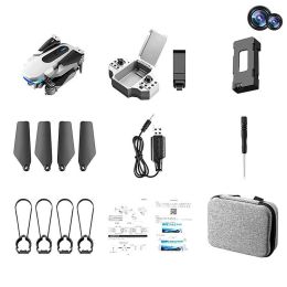 New KY910 Mini Drone 4K Professional HD Dual Camera 2.4G Wifi FPV Foldable RC Quadcopter Aerial Photography Aircraft - Gray Dual4K Bag