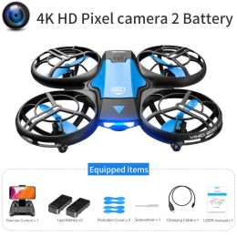 V8 New Mini Drone 4K 1080P HD Camera WiFi Fpv Air Pressure Height Maintain Foldable Quadcopter RC Dron Toy Gift - 4K HD camera 2B