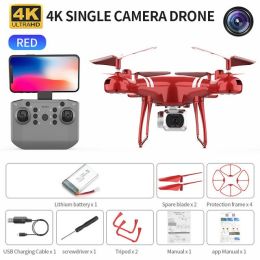 RC Drone Double 4K Wifi FPV HD Camera KY101 Drone Altitude Hold Gesture Mode Long Flying time RC Quadcopter Drone Toys For Boy - Red 4K 1B