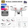 RC Drone Double 4K Wifi FPV HD Camera KY101 Drone Altitude Hold Gesture Mode Long Flying time RC Quadcopter Drone Toys For Boy - White 4K MAX 3B