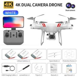 RC Drone Double 4K Wifi FPV HD Camera KY101 Drone Altitude Hold Gesture Mode Long Flying time RC Quadcopter Drone Toys For Boy - White 4K MAX 3B
