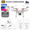 RC Drone Double 4K Wifi FPV HD Camera KY101 Drone Altitude Hold Gesture Mode Long Flying time RC Quadcopter Drone Toys For Boy - White 4K MAX 1B
