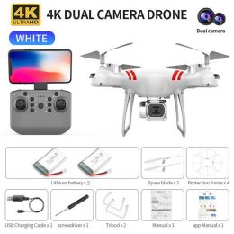 RC Drone Double 4K Wifi FPV HD Camera KY101 Drone Altitude Hold Gesture Mode Long Flying time RC Quadcopter Drone Toys For Boy - White 4K MAX 2B