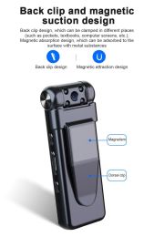 HV18 Digital Mini Body Camera 1080P Professional HD Screen Portable Magnetic Night Vision Small Camera Sports DV Nanny Camcorder built in 32GB - 32GB