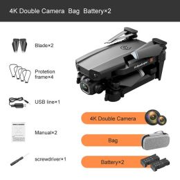 New Drone 4k Double Camera HD XT6 WIFI FPV Drone Air Pressure Fixed Height four-axis Aircraft RC Helicopter With Camera - Dual 4K 2B Bag