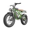 EMB002 Pro Fat Tires Off Road Electric Bike 1400W Powerful Motor 7 Speed Gears - green