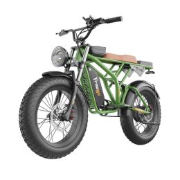 EMB002 Pro Fat Tires Off Road Electric Bike 1400W Powerful Motor 7 Speed Gears - green