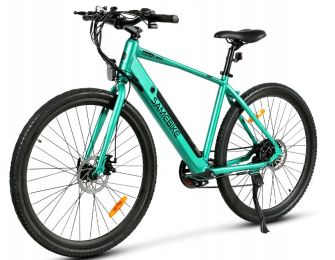 Electric Bicycle 36V 350W 10AH 7S speed 80KM 150KG +APP disc brake front and rear lights 700C*45C KENDA spoked wheel E Bike - Green