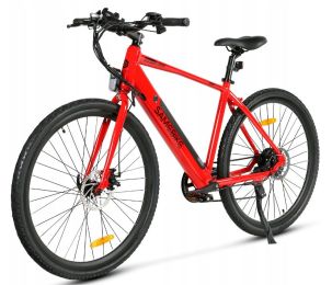 Electric Bicycle 36V 350W 10AH 7S speed 80KM 150KG +APP disc brake front and rear lights 700C*45C KENDA spoked wheel E Bike - Red
