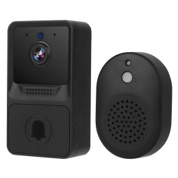 Smart Wireless WiFi Doorbell Security 2 Way Intercom Visual Bell Chime Night Vision Camera Door Bell - Black
