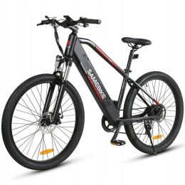 Electric Bicycle 500W 48V 100KM 150KG 27.5KENDA Kenda Tires Front and Rear Lights 7S Variable Speed +LDC+USB Charging Hole E Bike - Black