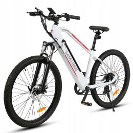 Electric Bicycle 500W 48V 100KM 150KG 27.5KENDA Kenda Tires Front and Rear Lights 7S Variable Speed +LDC+USB Charging Hole E Bike - White