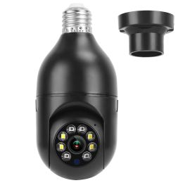 E27 WiFi Bulb Camera 1080P FHD WiFi IP Pan Tilt Security Surveillance Camera - Black