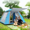 4-5 Person Camping Tent Outdoor Foldable Waterproof Tent with 2 Mosquito Nets Windows Carrying Bag for Hiking Climbing Adventure Fishing - Blue