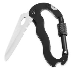 Portable Multi Functional Mountain Climb Mountaineering Folding Knife Tool Camping - Black A