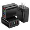 3 Packs 4-Port USB Wall Charger USB Hub Charger Wall Power Charging Plug Adapter Fit For Samsung Galaxy S9/S8 - 4 Ports