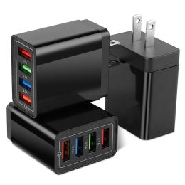 3 Packs 4-Port USB Wall Charger USB Hub Charger Wall Power Charging Plug Adapter Fit For Samsung Galaxy S9/S8 - 4 Ports