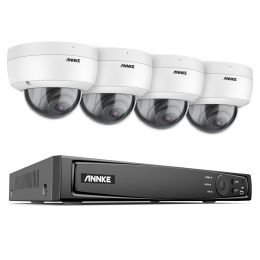 ANNKE 8CH 4K Ultra HD POE Network Video Security System 8MP H.265+ NVR With 4pcs 8MP Weatherproof IP Camera CCTV Security Kit - 8CH 8MP Kits - None