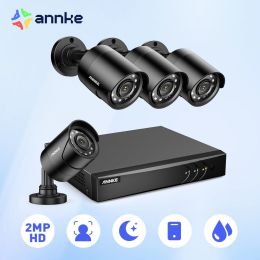 ANNKE 8CH 5in1 5MP Lite DVR HD Video Surveillance System H.265+ With 4PCS Weatherproof Outdoor 2MP Security Camera Home CCTV Kit - None