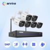 ANNKE 5MP WiFi CCTV System 10CH NVR 6PCS Security Camera System Two Way Audio Video Surveillance Kit Outdoor Wireless IP Cameras - 4T