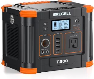 Portable Power Station Solar Powered Generator with AC Outlet PD Fast Charging Backup Lithium Battery - 330W