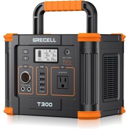 Portable Power Station 300W (Peak 600W), GRECELL 288Wh Solar Generator with 60W USB-C PD Output, 110V Pure Sine Wave AC - Default
