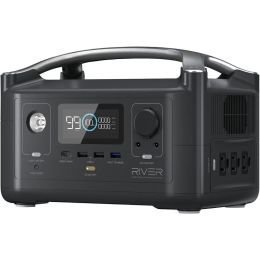 RIVER 288Wh Portable Power Station,3 x 600W(Peak 1200W) AC Outlets & LED Flashlight, Fast Charging Silent Solar Generator - Default