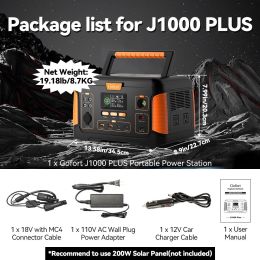 FF Flashfish J1000 PLUS 1000W Portable Power Station 932Wh Solar Generator Battery Supply 125W DC 60W PD for Outdoor Camping - 110V US (Gofort)