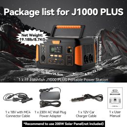 FF Flashfish J1000 PLUS 1000W Portable Power Station 932Wh Solar Generator Battery Supply 125W DC 60W PD for Outdoor Camping - 230V EU