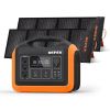 OUPES 1200W Portable Power Station+2*100W Solar Panel for Camping Emergency - as picture